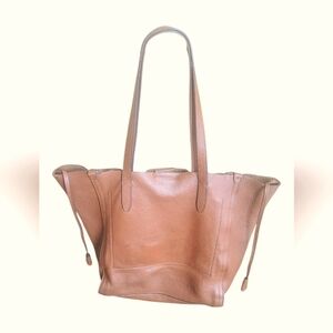 J. Crew Signet Large Elegant Tan Leather Tote Bag